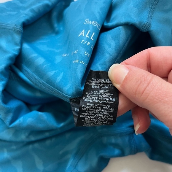 Sweaty Betty Teal Patterned Leggings - Picture 4 of 8